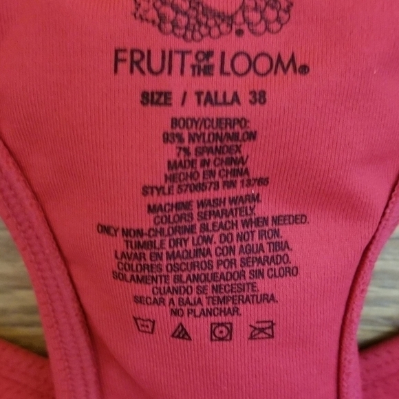 Fruit of the  Loom sz large sports bra med red - Picture 4 of 5